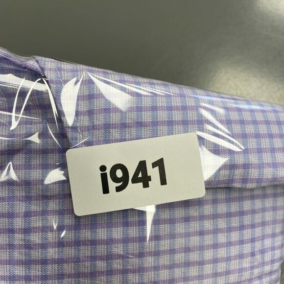 NWOT Duchamp London Men's Size L Slim Fit Button-Up Dress Shirt Purple Checkered - Picture 8 of 8